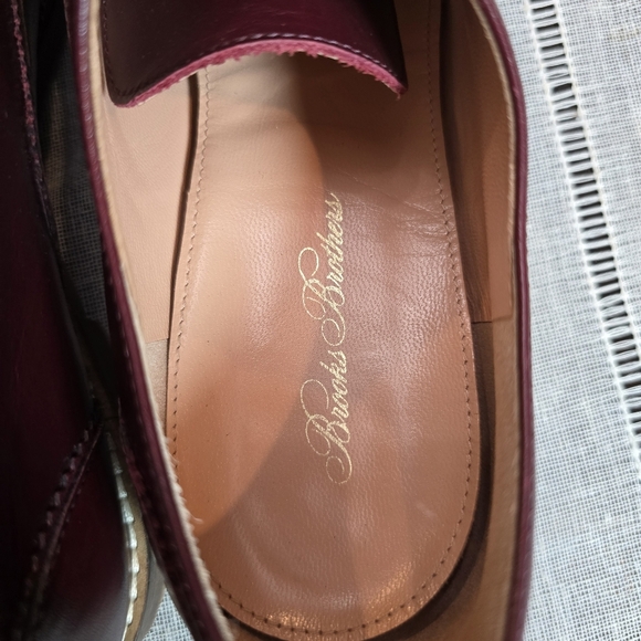 Brooks Brothers Men's Burgundy Leather Dress Shoes Size 9 Made In Italy - Picture 7 of 12